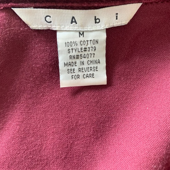 Cabi Burgundy Zip Up Long Sleeve Jacket Medium - Picture 5 of 5